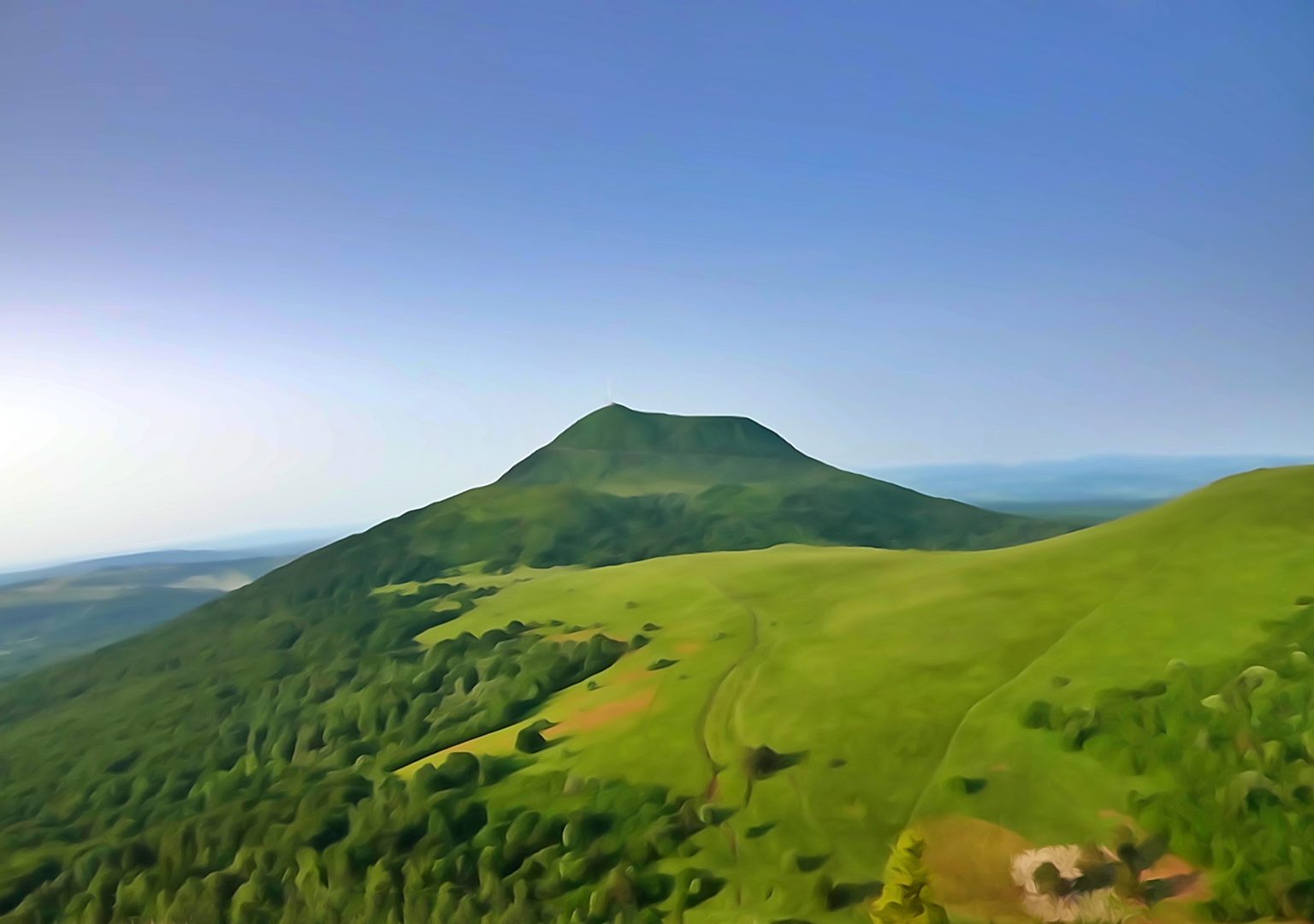 Viens, je t’emmène au Sancy, tableau route de montagne