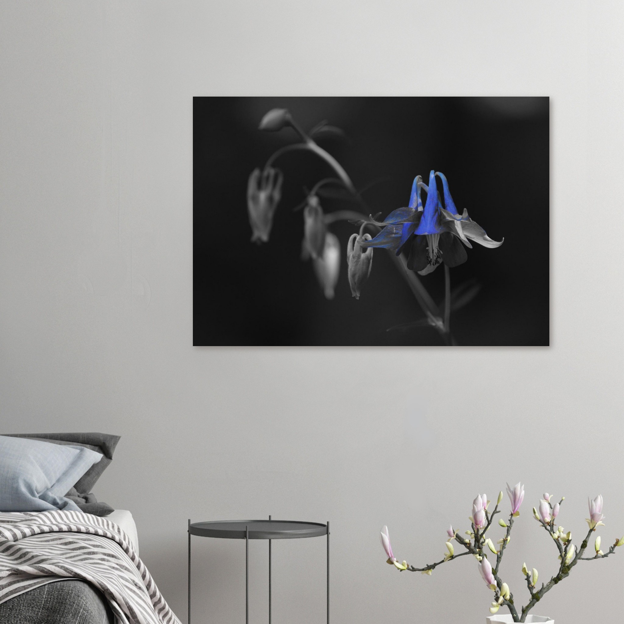 Tableau aluminium fleur bleue Auvergne déco murale Tableau aluminium fleur bleue Auvergne déco murale