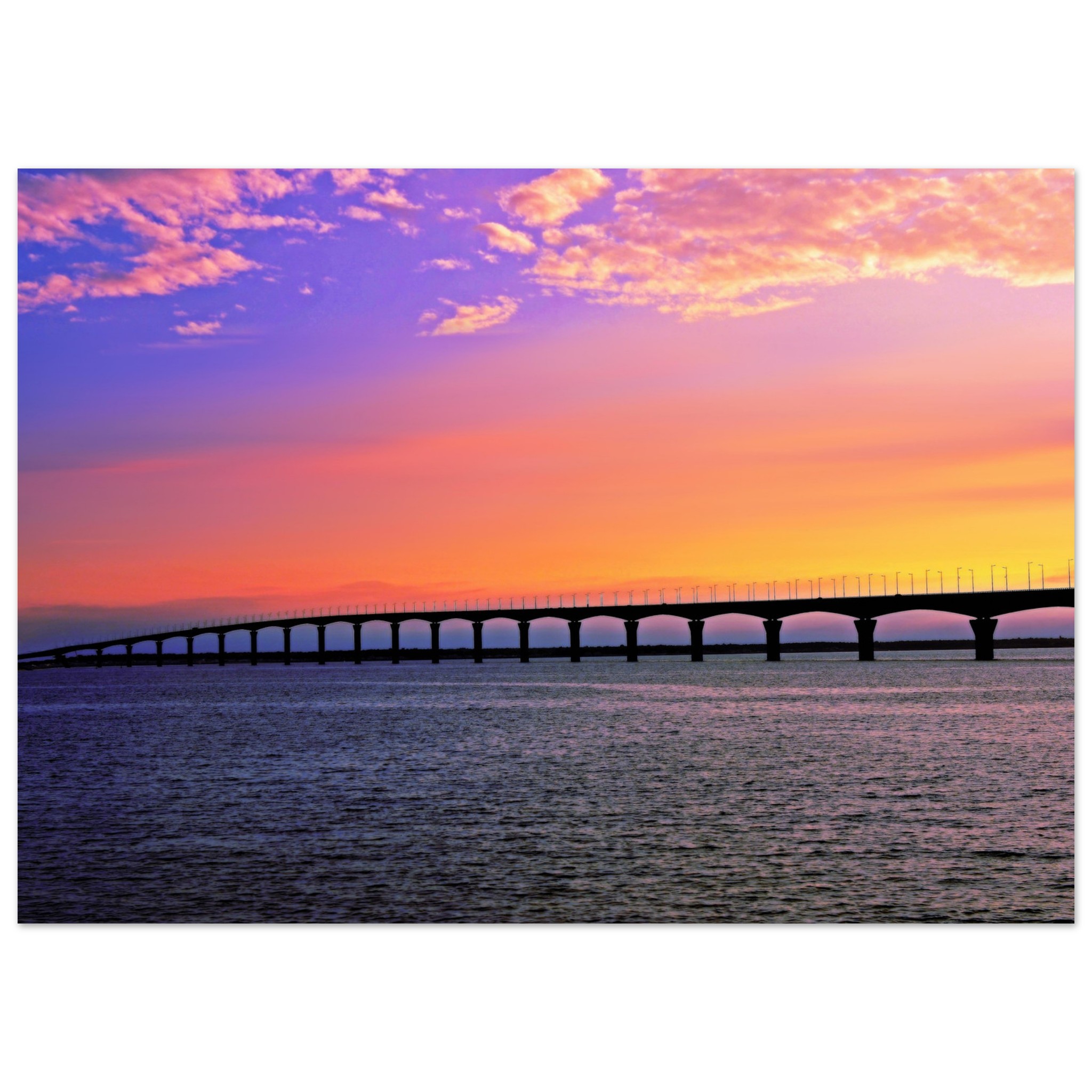 Tableau aluminium Ile de Ré pont décor mural Tableau aluminium Ile de Ré pont décor mural