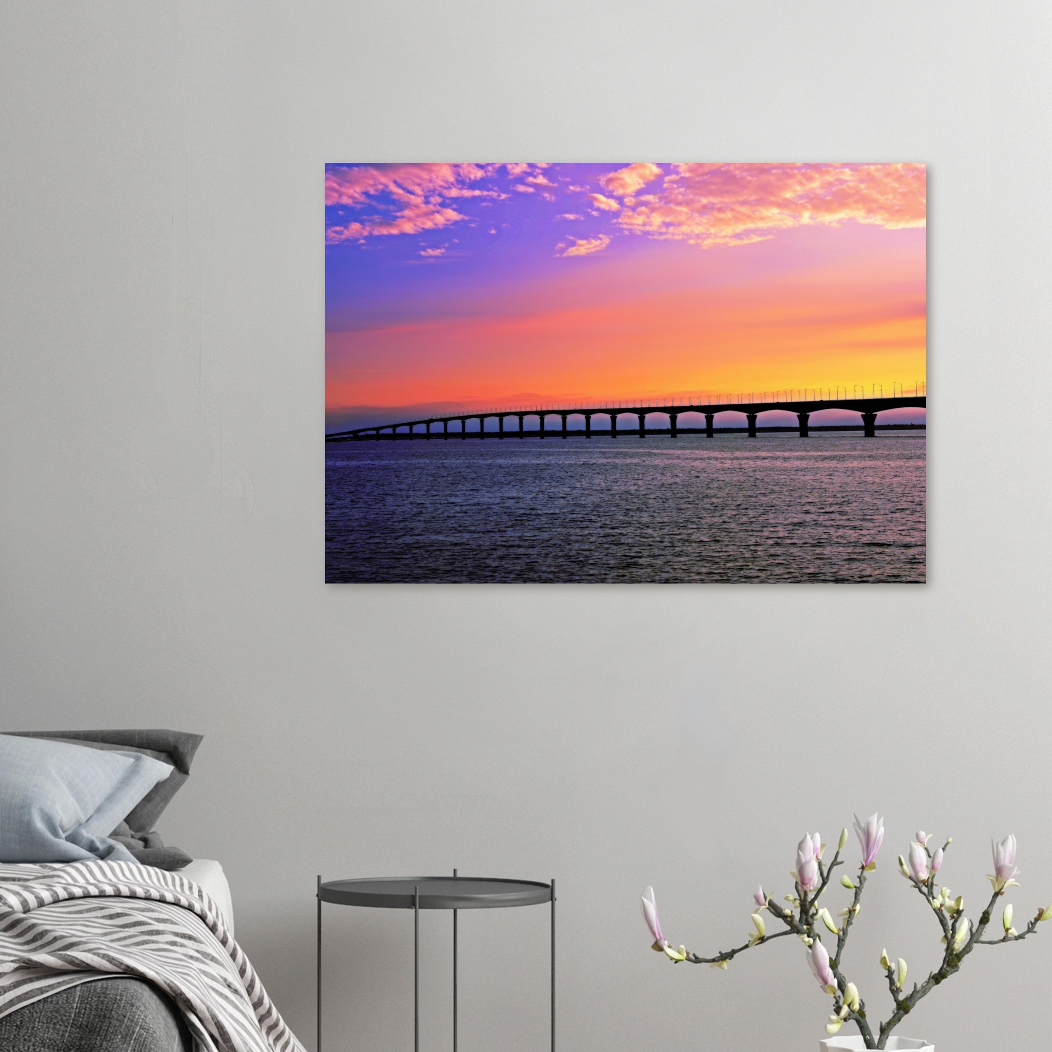 Tableau aluminium Ile de Ré pont décor mural Tableau aluminium Ile de Ré pont décor mural