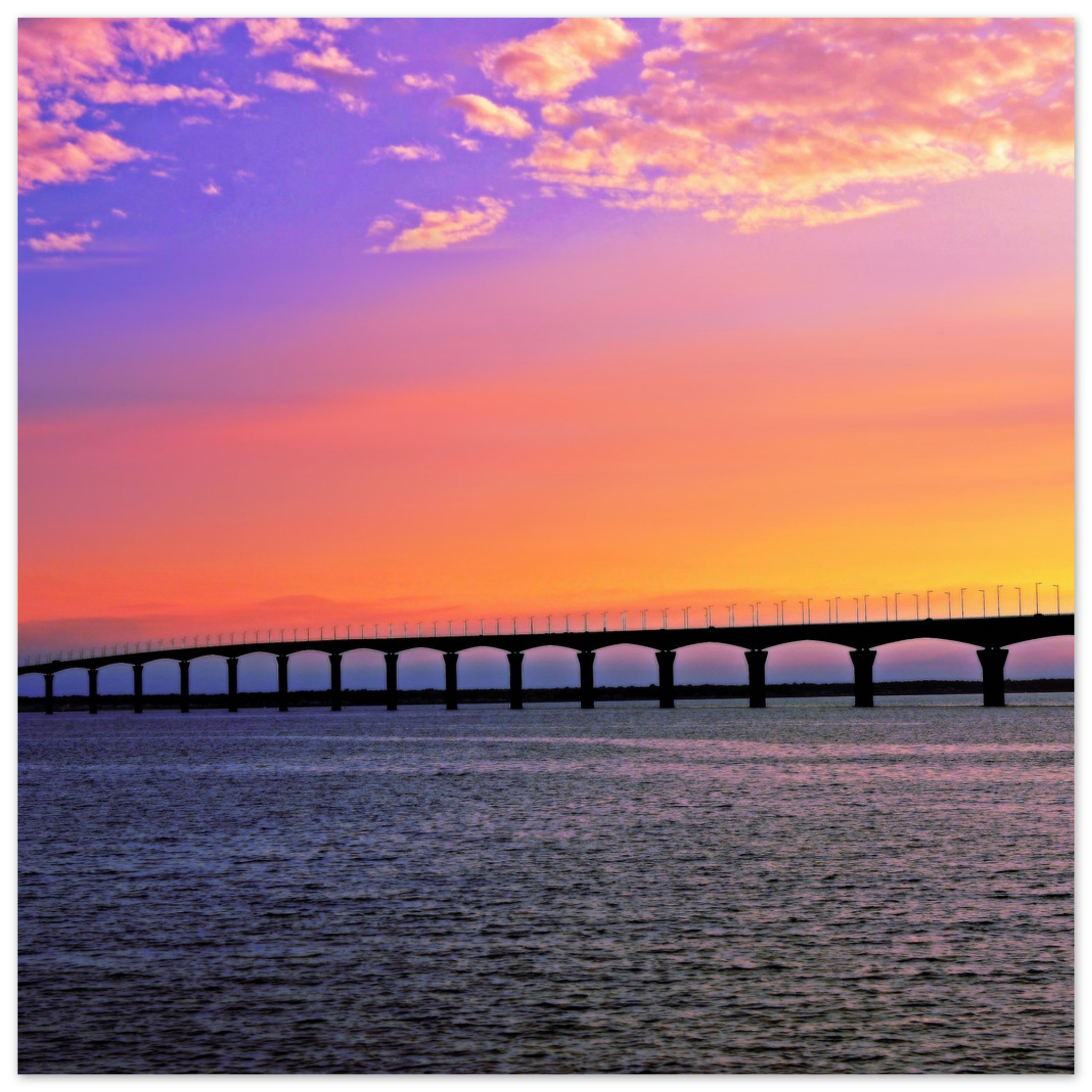 Tableau aluminium Ile de Ré pont décor mural Tableau aluminium Ile de Ré pont décor mural