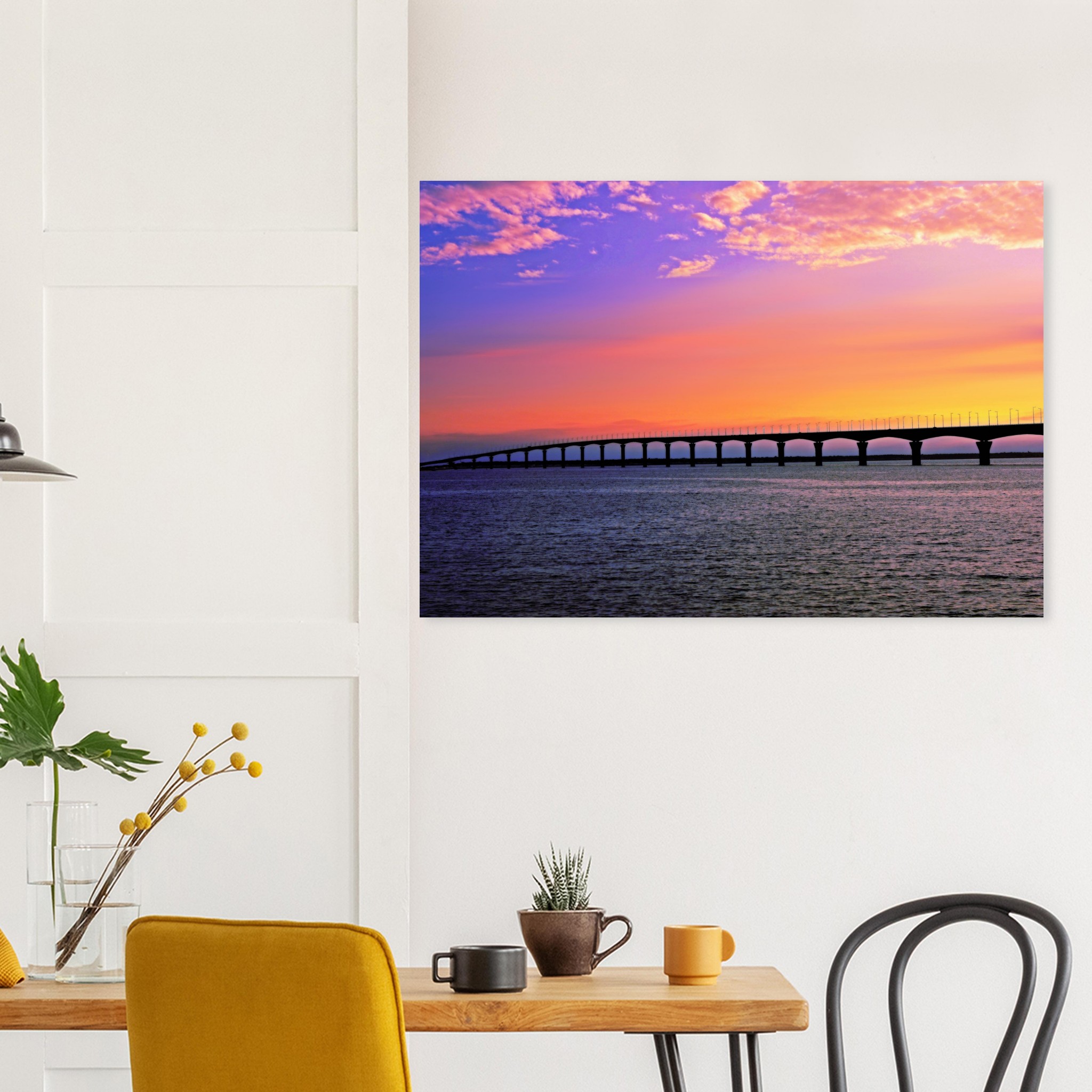 Tableau aluminium Ile de Ré pont décor mural Tableau aluminium Ile de Ré pont décor mural