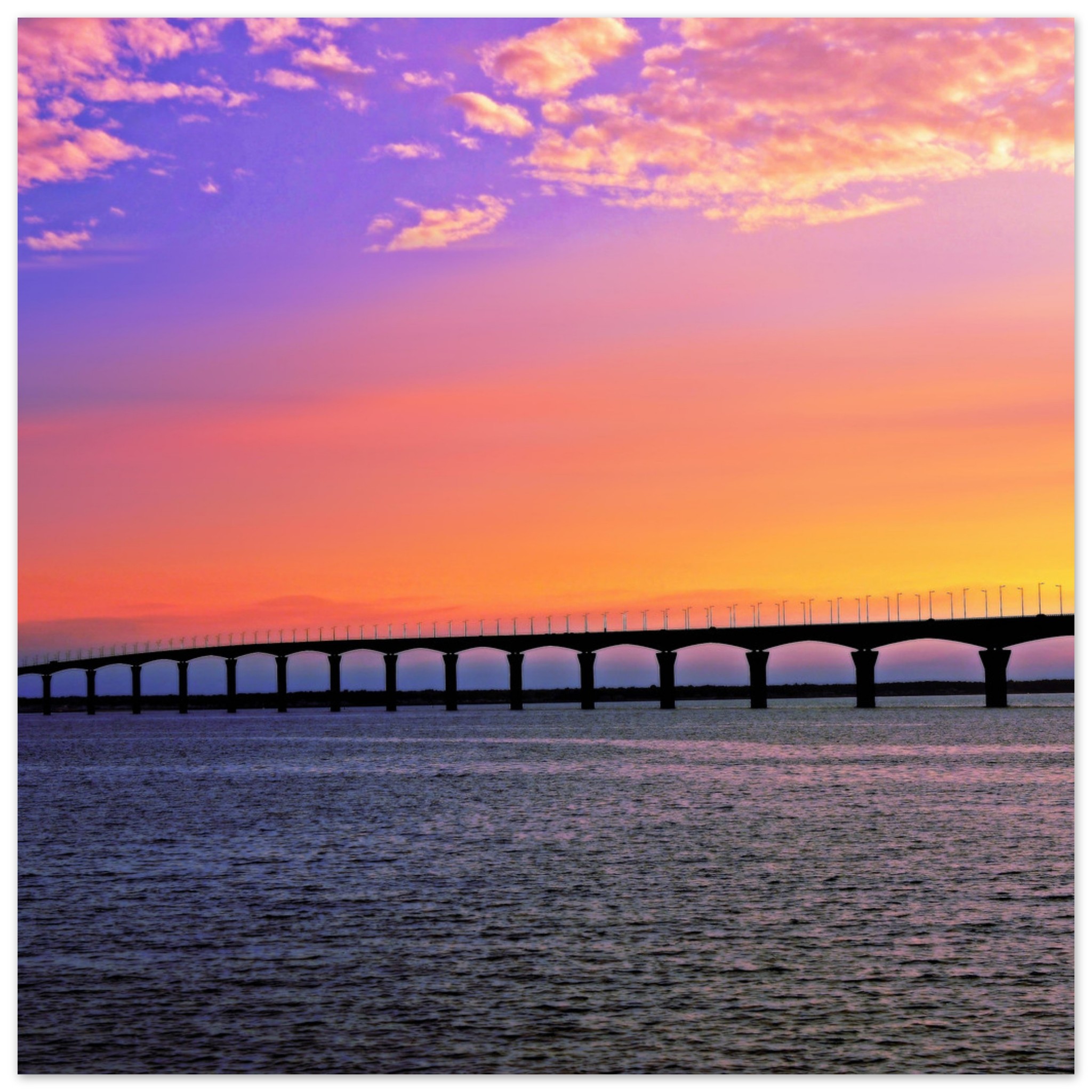 Tableau aluminium Ile de Ré pont décor mural Tableau aluminium Ile de Ré pont décor mural