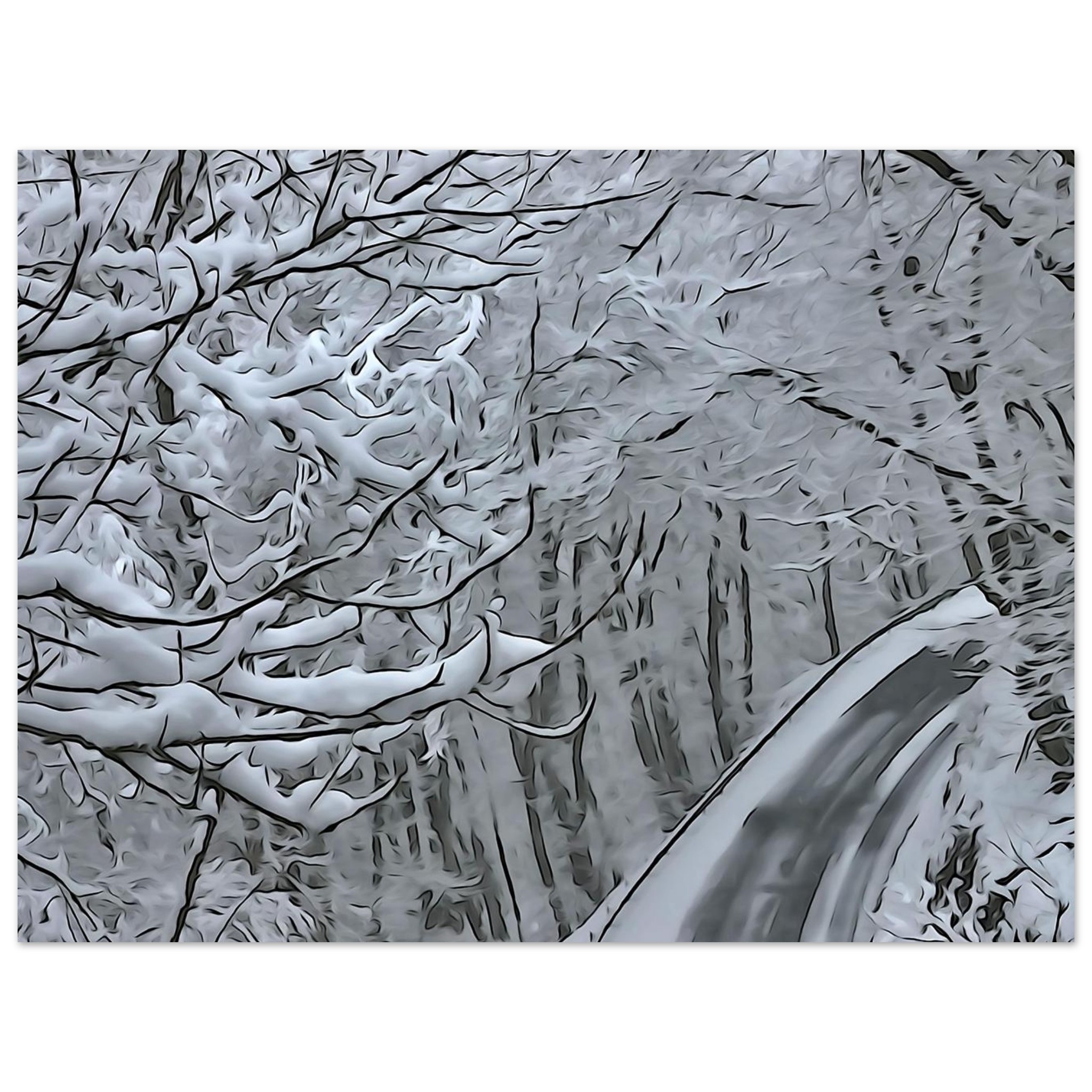 Tableau métal Auvergne neige déco murale aluminium Tableau métal Auvergne neige déco murale aluminium