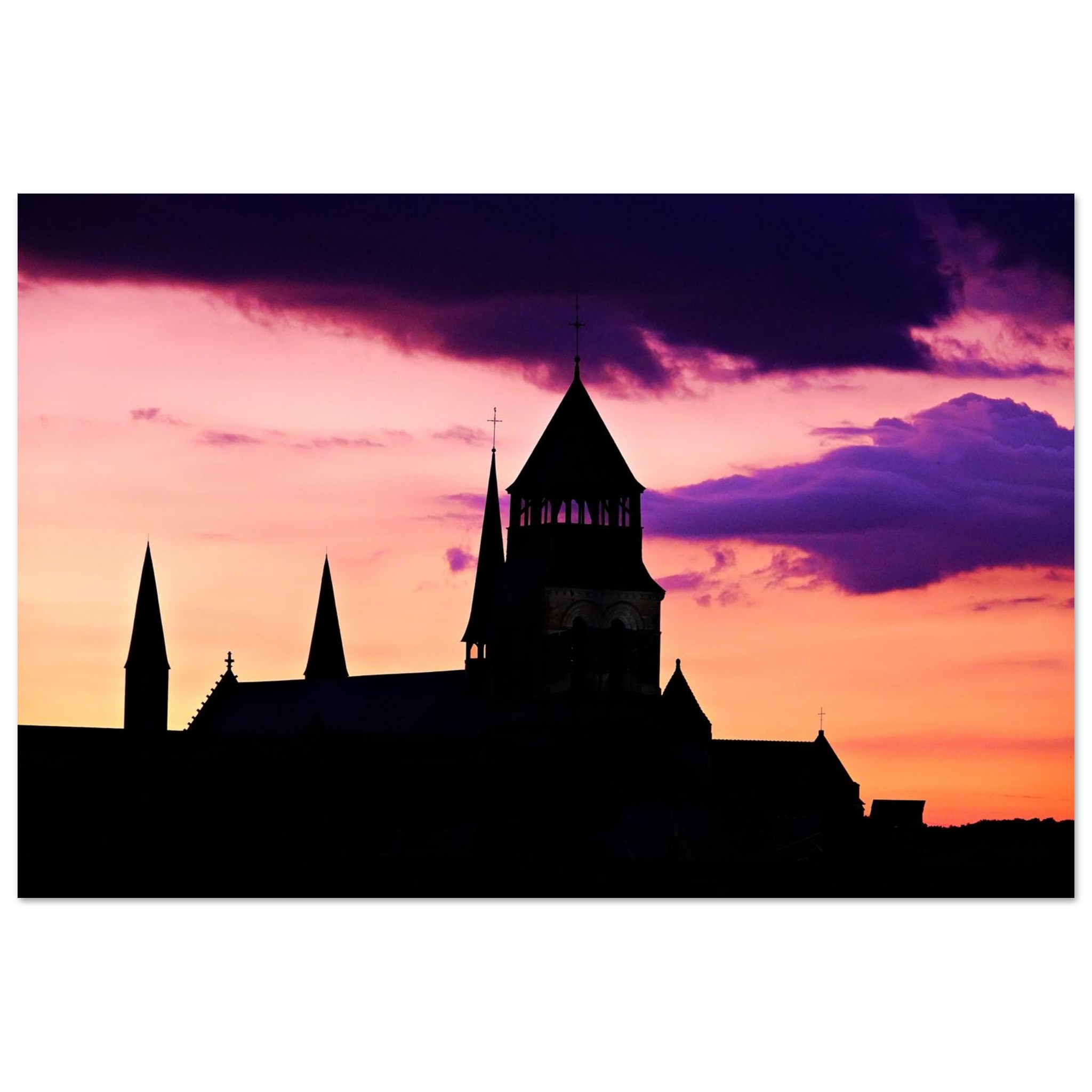 Fontevraud le feu sacré d’un soir tableau aluminium Fontevraud le feu sacré d’un soir tableau aluminium