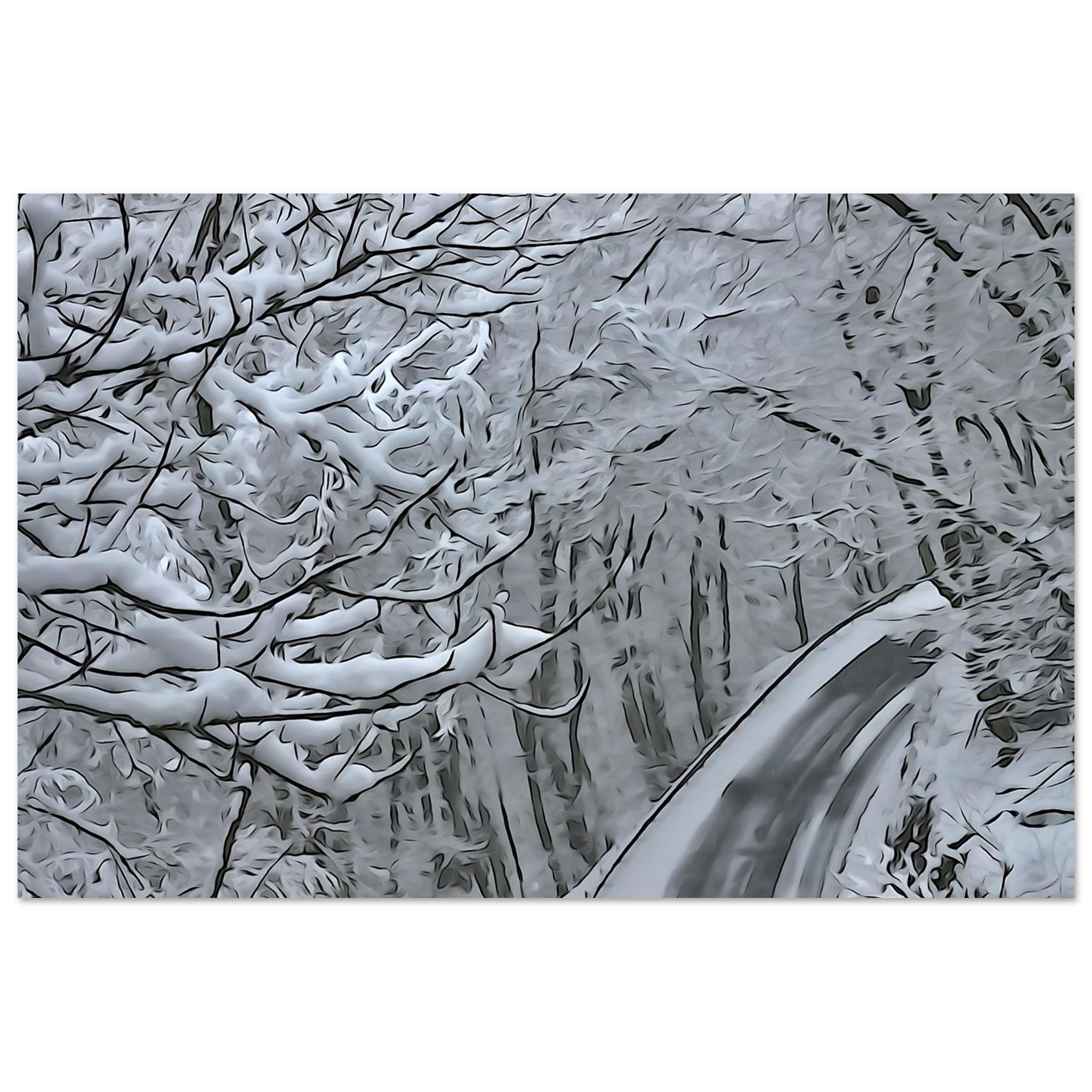 Tableau métal Auvergne neige déco murale aluminium Tableau métal Auvergne neige déco murale aluminium