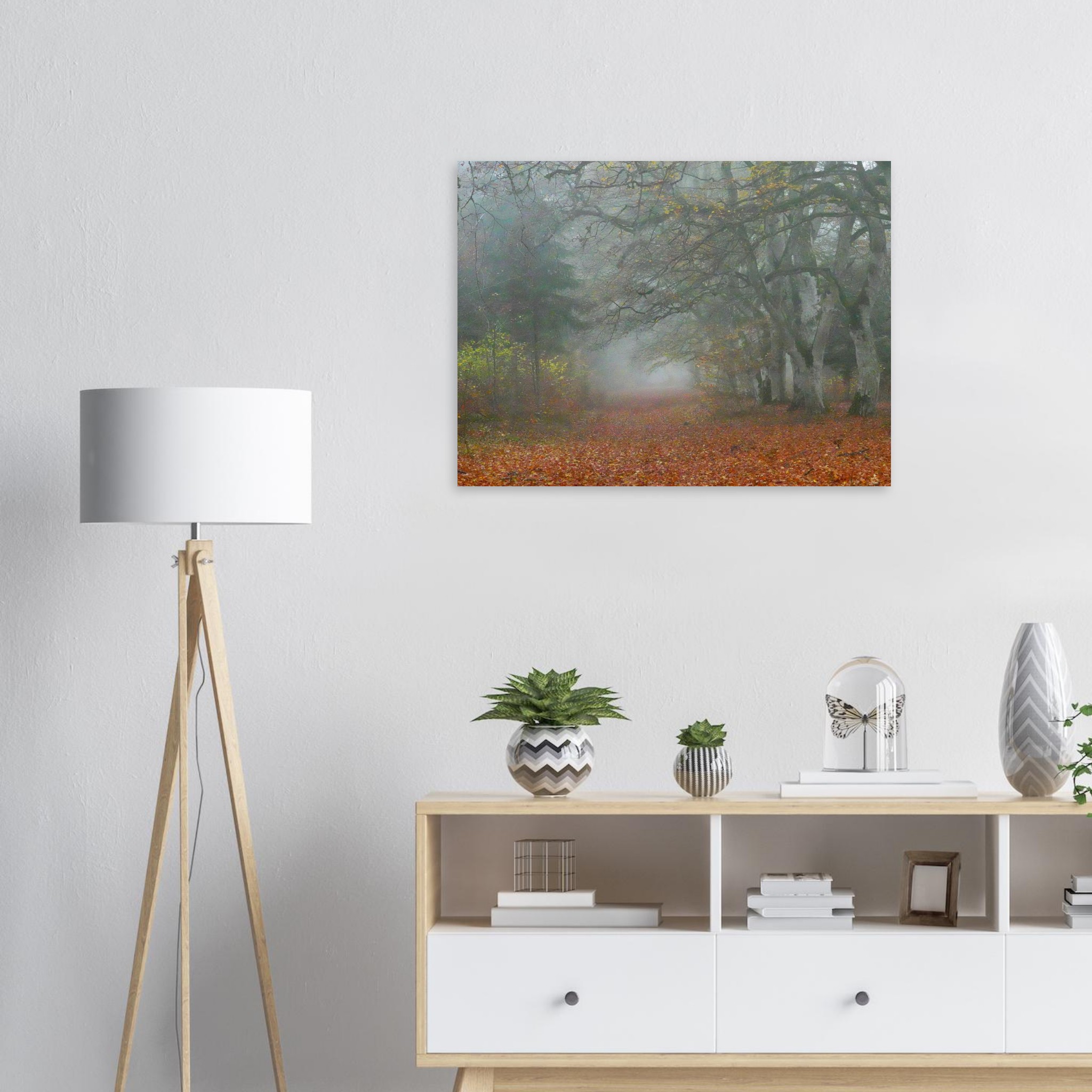 Hêtraie dAuvergne brume décor mural tableau aluminium Hêtraie dAuvergne brume décor mural tableau aluminium