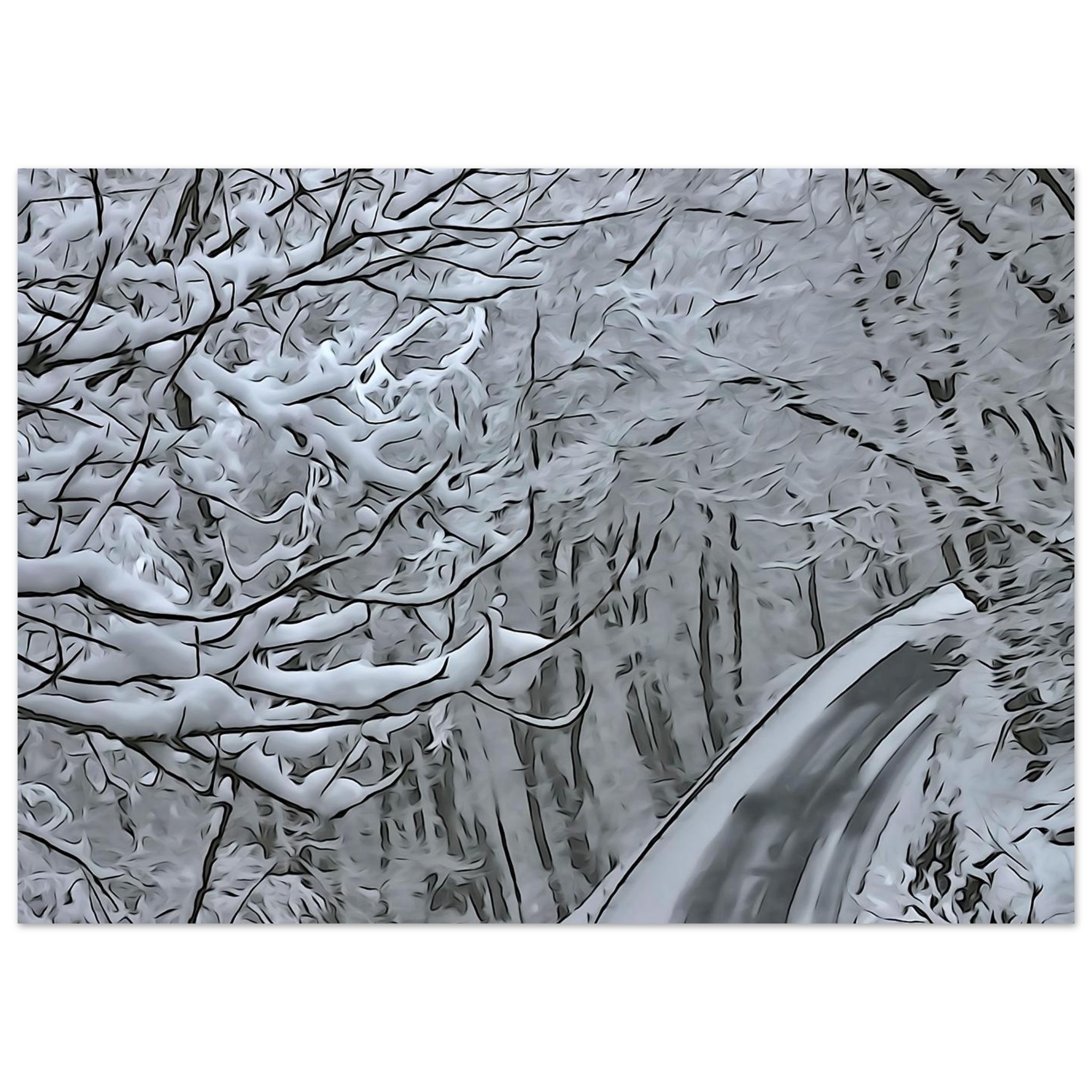 Tableau métal Auvergne neige déco murale aluminium Tableau métal Auvergne neige déco murale aluminium