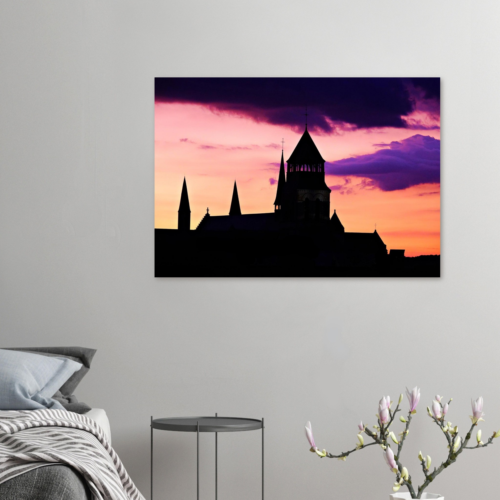 Fontevraud le feu sacré d’un soir tableau aluminium Fontevraud le feu sacré d’un soir tableau aluminium