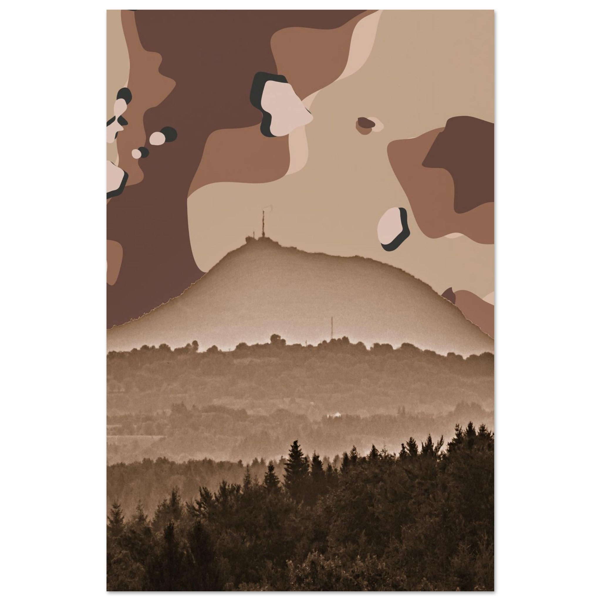 Tableau Auvergne abstrait en aluminium DIBOND Tableau Auvergne abstrait en aluminium DIBOND