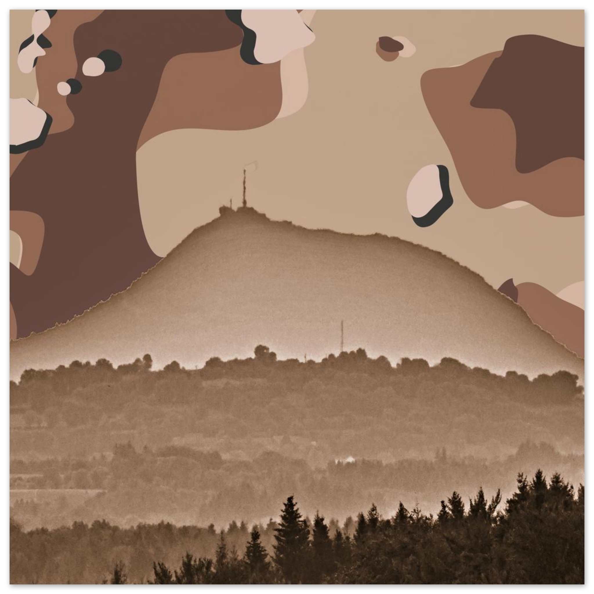 Tableau Auvergne abstrait en aluminium DIBOND Tableau Auvergne abstrait en aluminium DIBOND