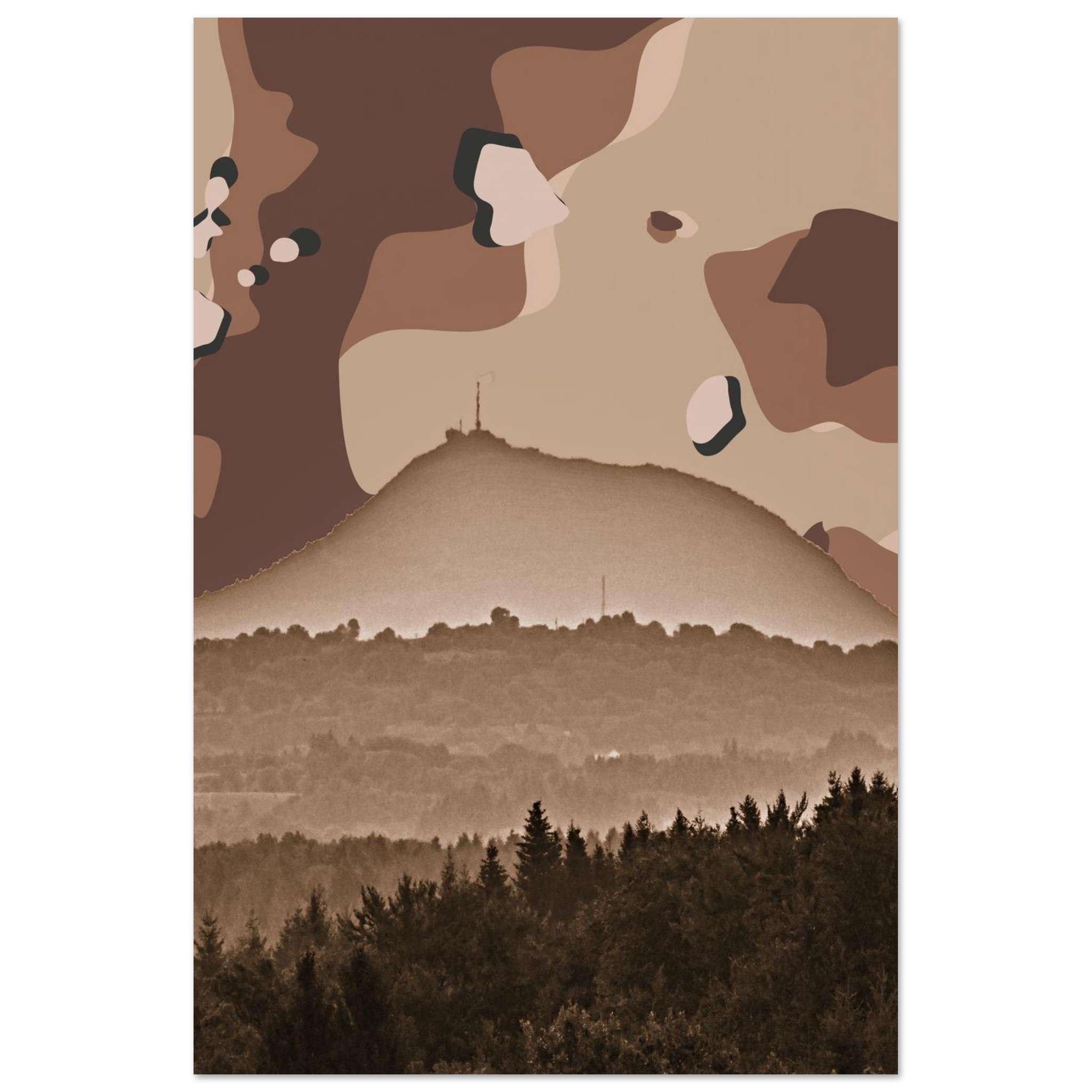 Tableau Auvergne abstrait en aluminium DIBOND Tableau Auvergne abstrait en aluminium DIBOND