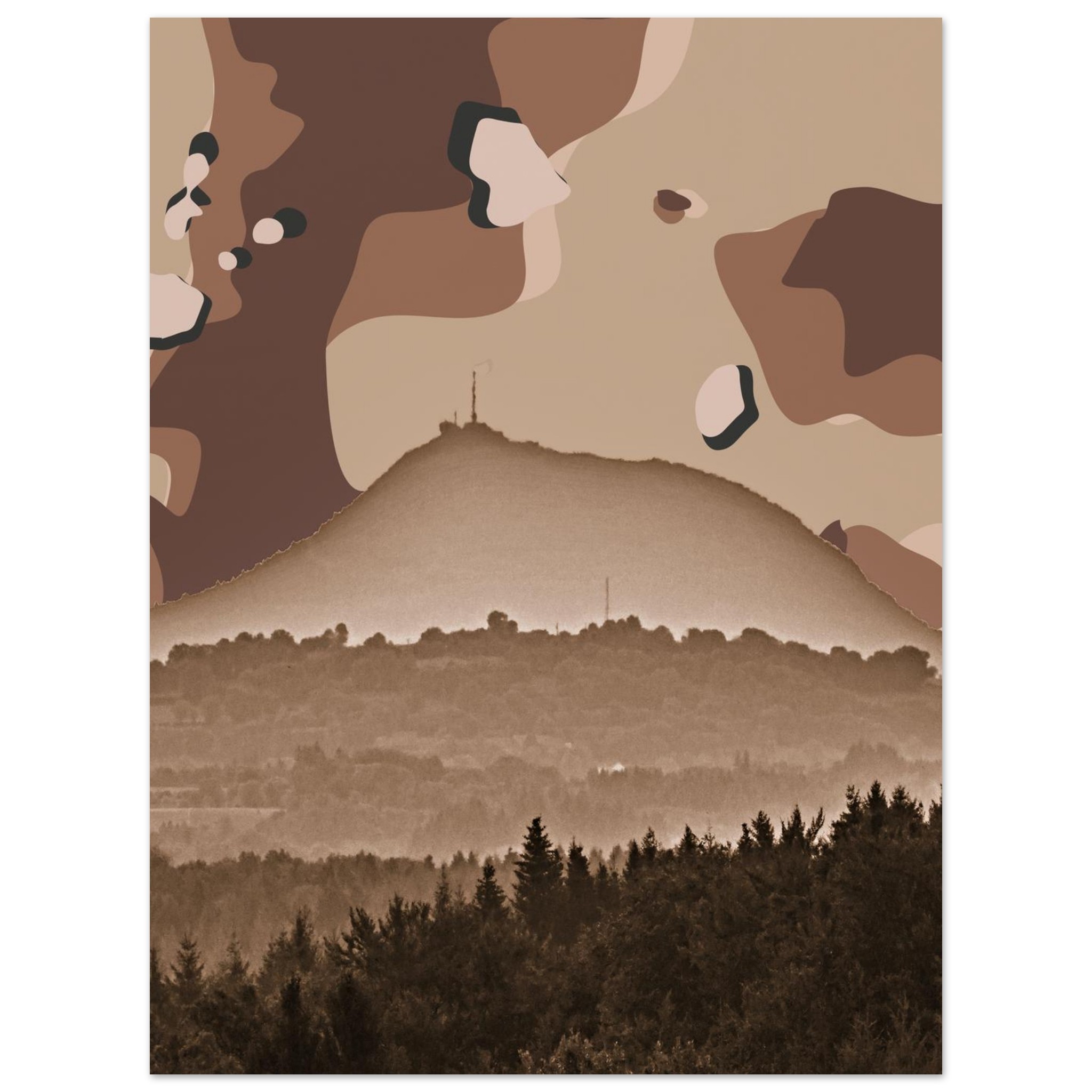 Tableau Auvergne abstrait en aluminium DIBOND Tableau Auvergne abstrait en aluminium DIBOND