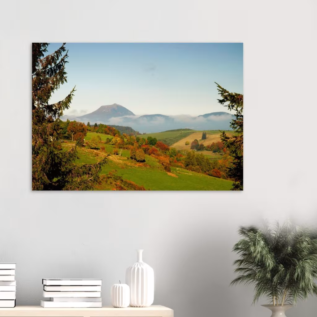 Le puy de Dôme photographié par Fabrice Courtadon, tableau sur aluminium