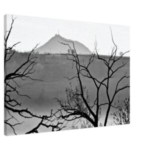 Toile Puy de Dôme noir et blanc déco murale
