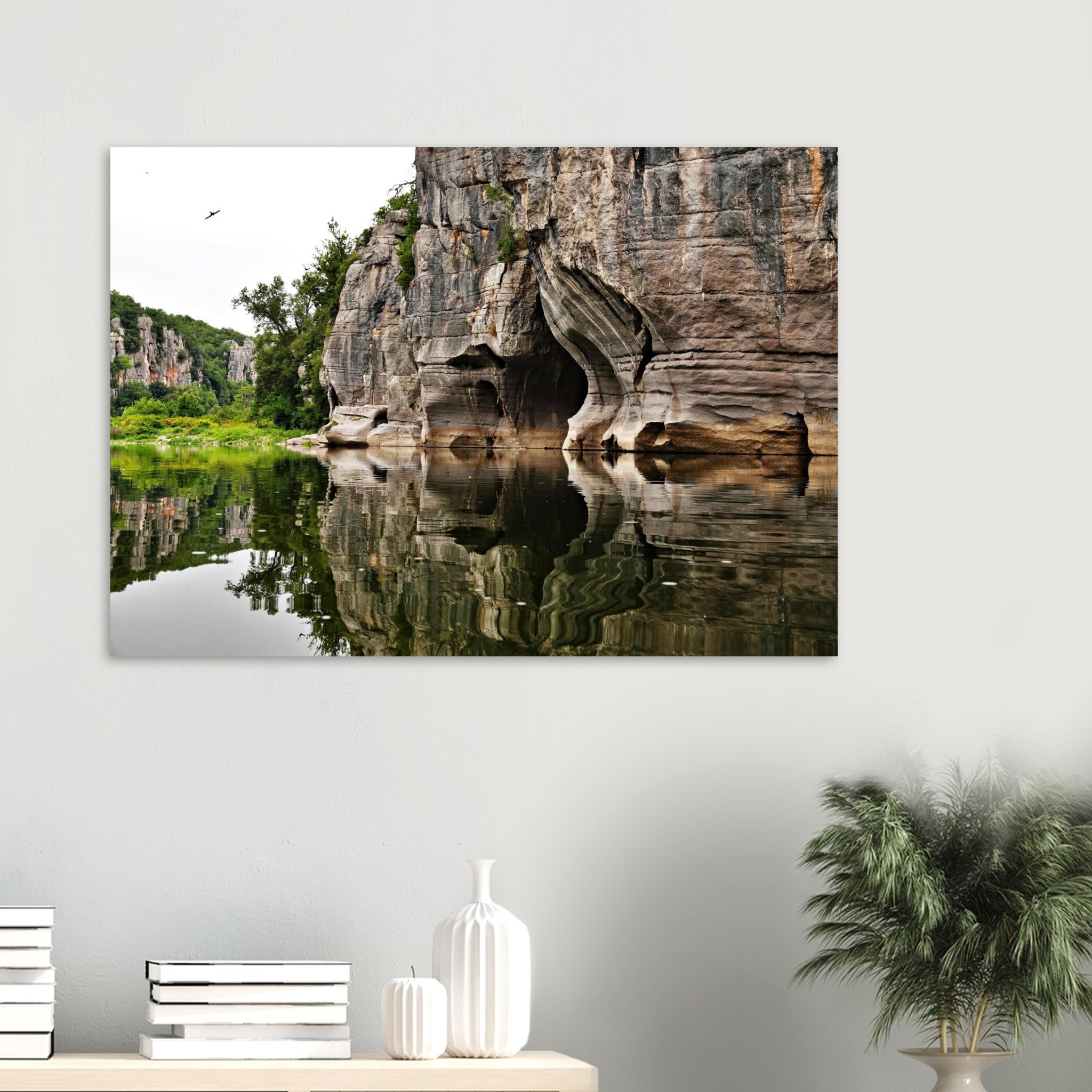Au cœur de la nature, au cœur de nos responsabilités – Tableau rivière et falaises aluminium Au cœur de la nature, au cœur de nos responsabilités – Tableau rivière et falaises aluminium