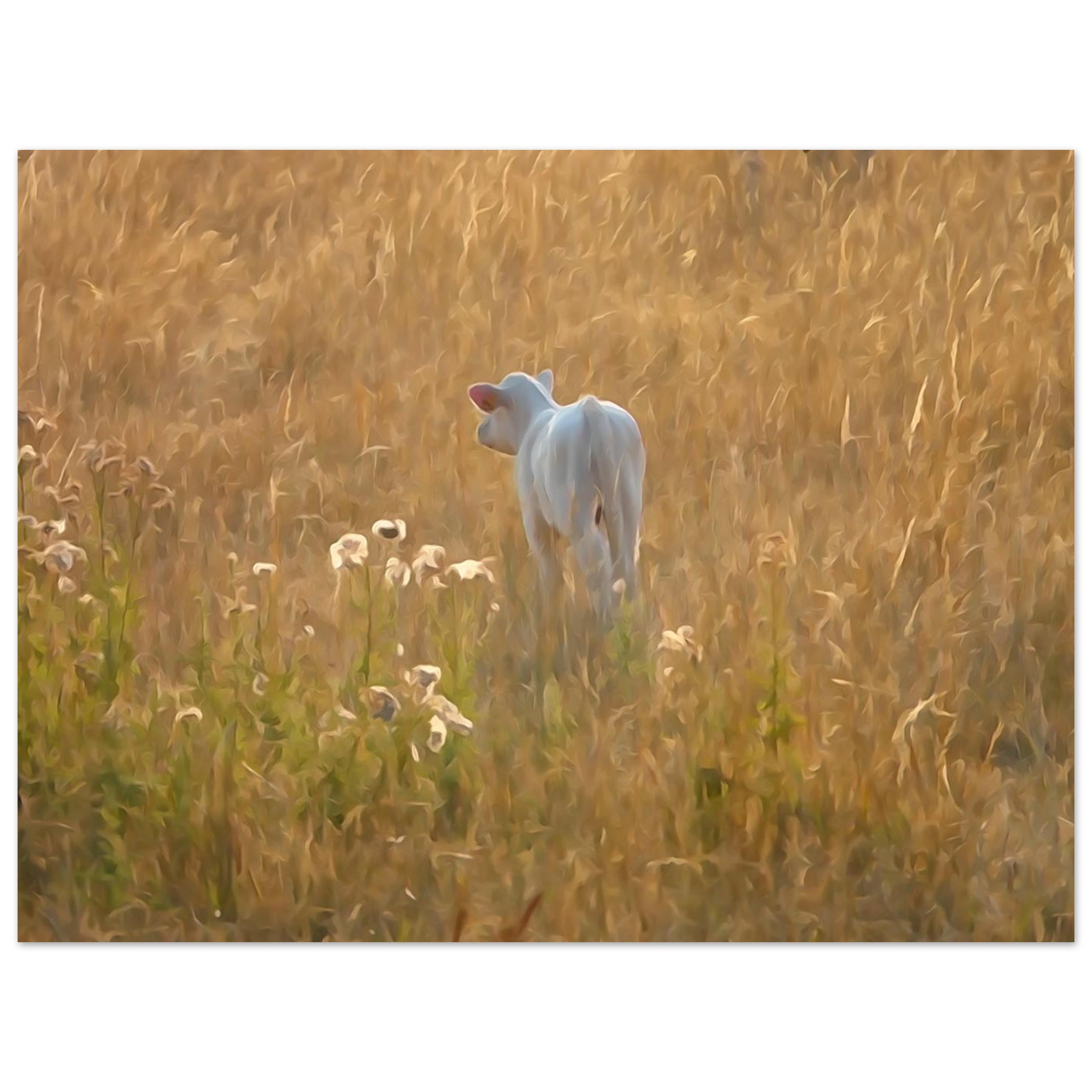 Une vie qui commence au coeur de l’été – Tableau veau aquarelle aluminium Une vie qui commence au coeur de l’été – Tableau veau aquarelle aluminium