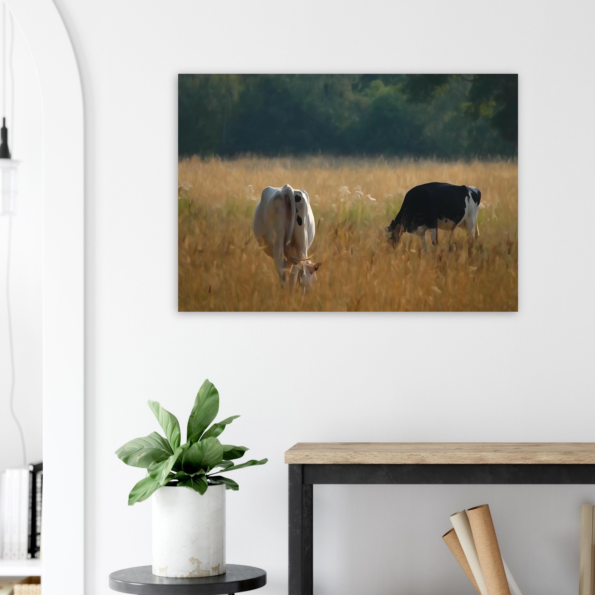 L’âme des campagnes Auvergnates – Tableau vaches en prairie L’âme des campagnes Auvergnates – Tableau vaches en prairie