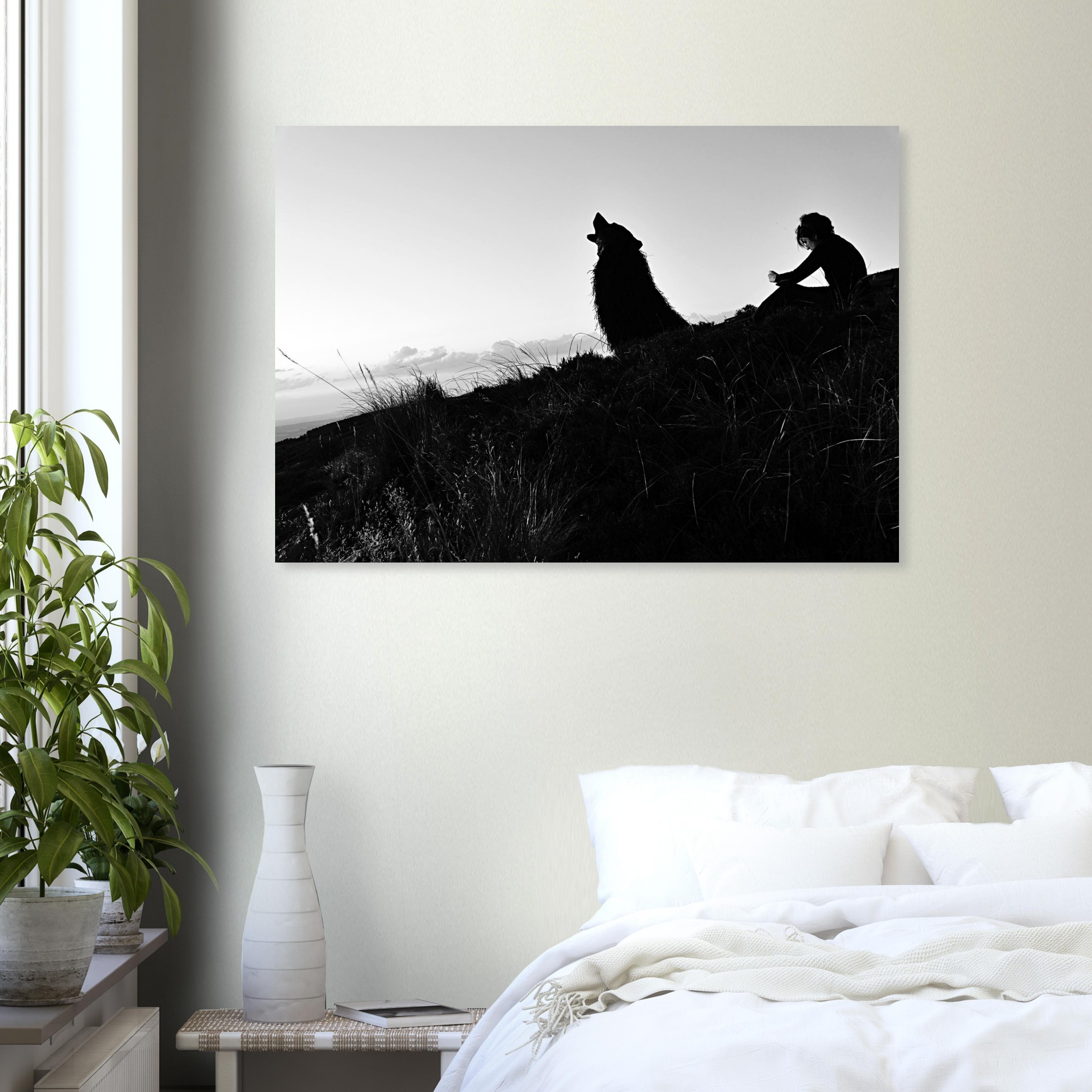 L’Appel aux étoiles – Tableau aluminium en Auvergne, loup silhouettes. L’Appel aux étoiles – Tableau aluminium en Auvergne, loup silhouettes.