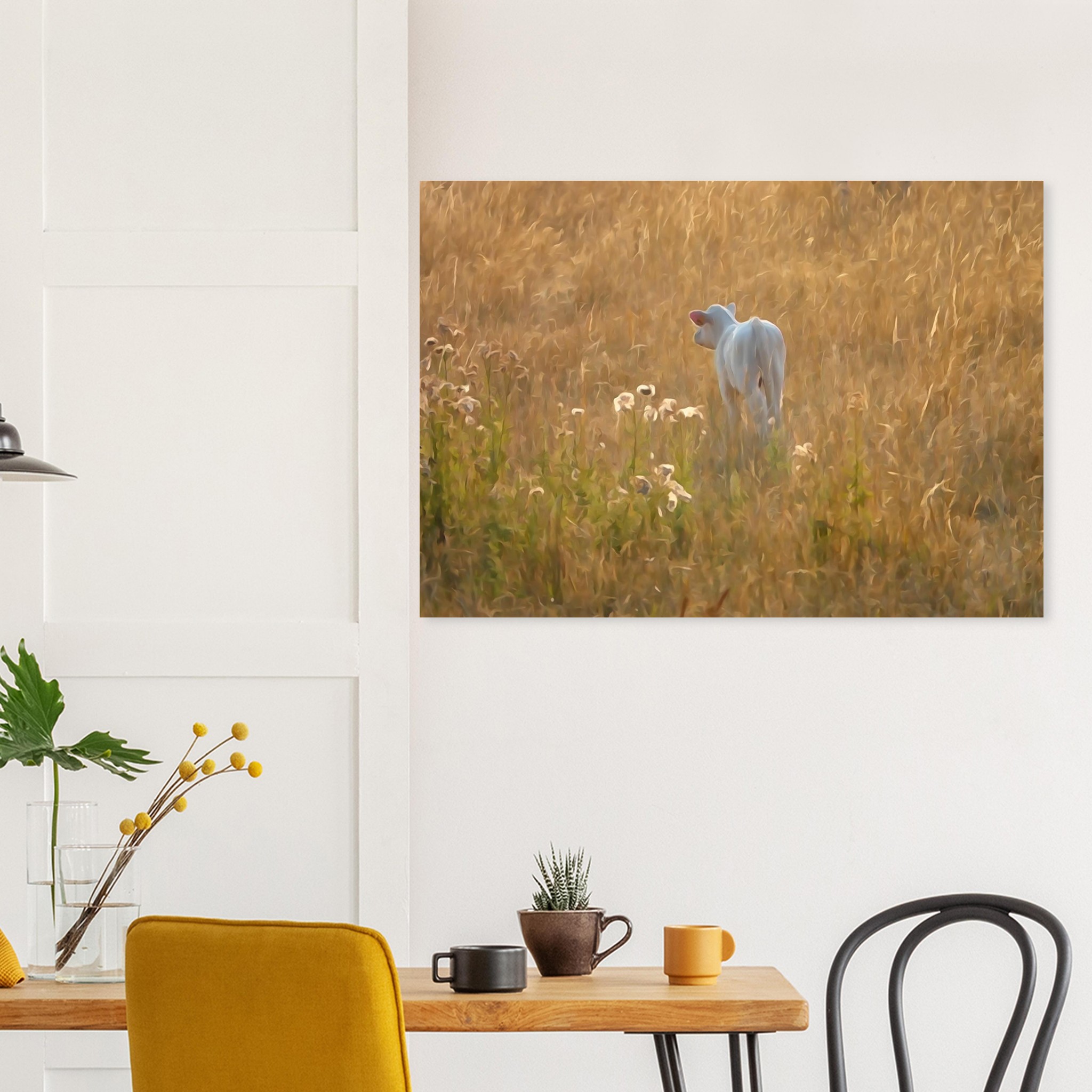 Une vie qui commence au coeur de l’été – Tableau veau aquarelle aluminium Une vie qui commence au coeur de l’été – Tableau veau aquarelle aluminium