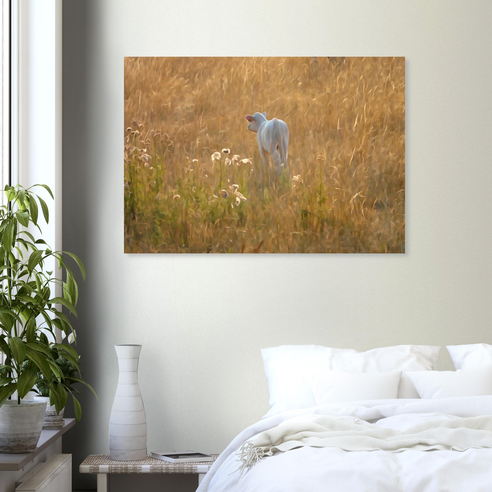 Une vie qui commence au coeur de l’été – Tableau veau aquarelle aluminium Une vie qui commence au coeur de l’été – Tableau veau aquarelle aluminium