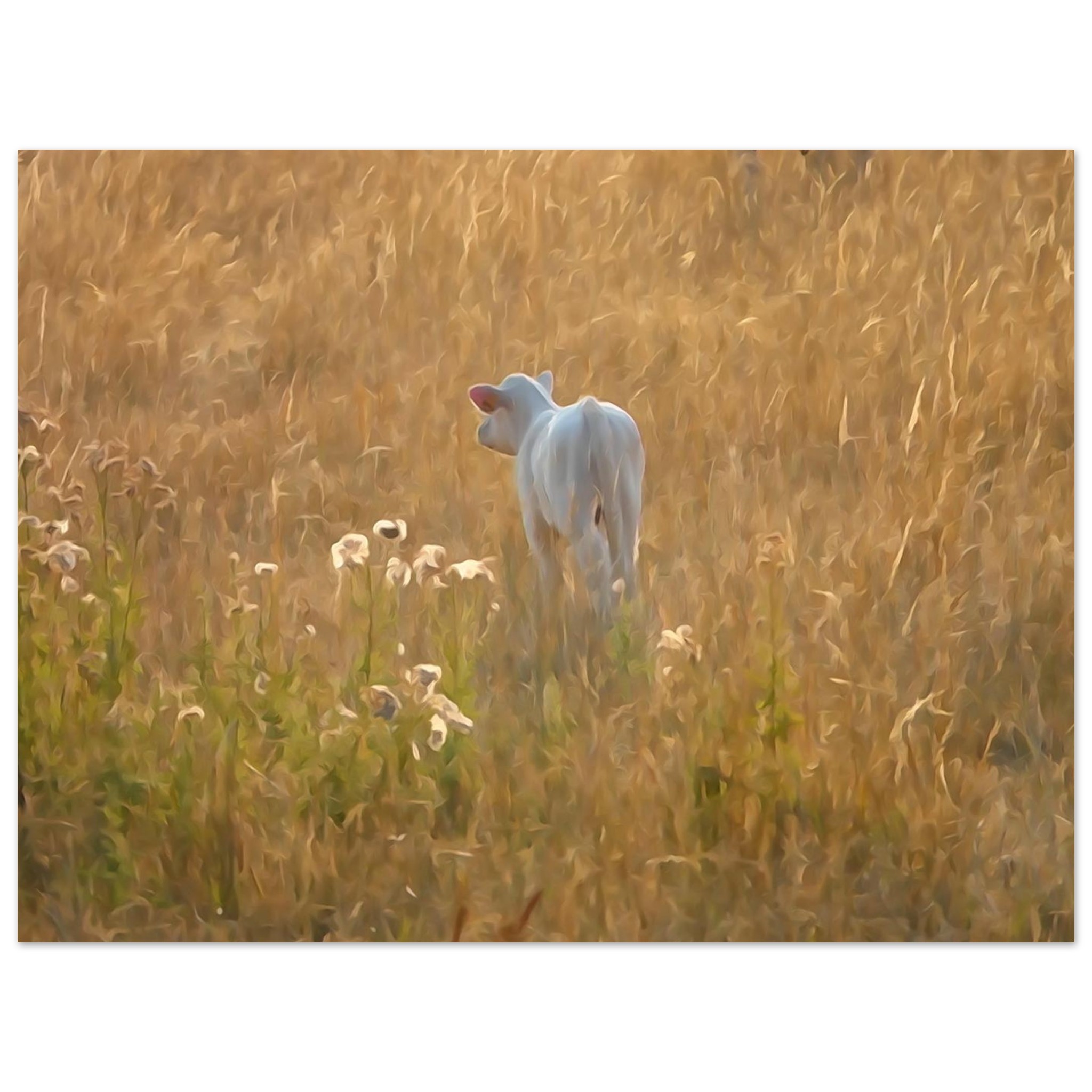 Une vie qui commence au coeur de l’été – Tableau veau aquarelle aluminium Une vie qui commence au coeur de l’été – Tableau veau aquarelle aluminium
