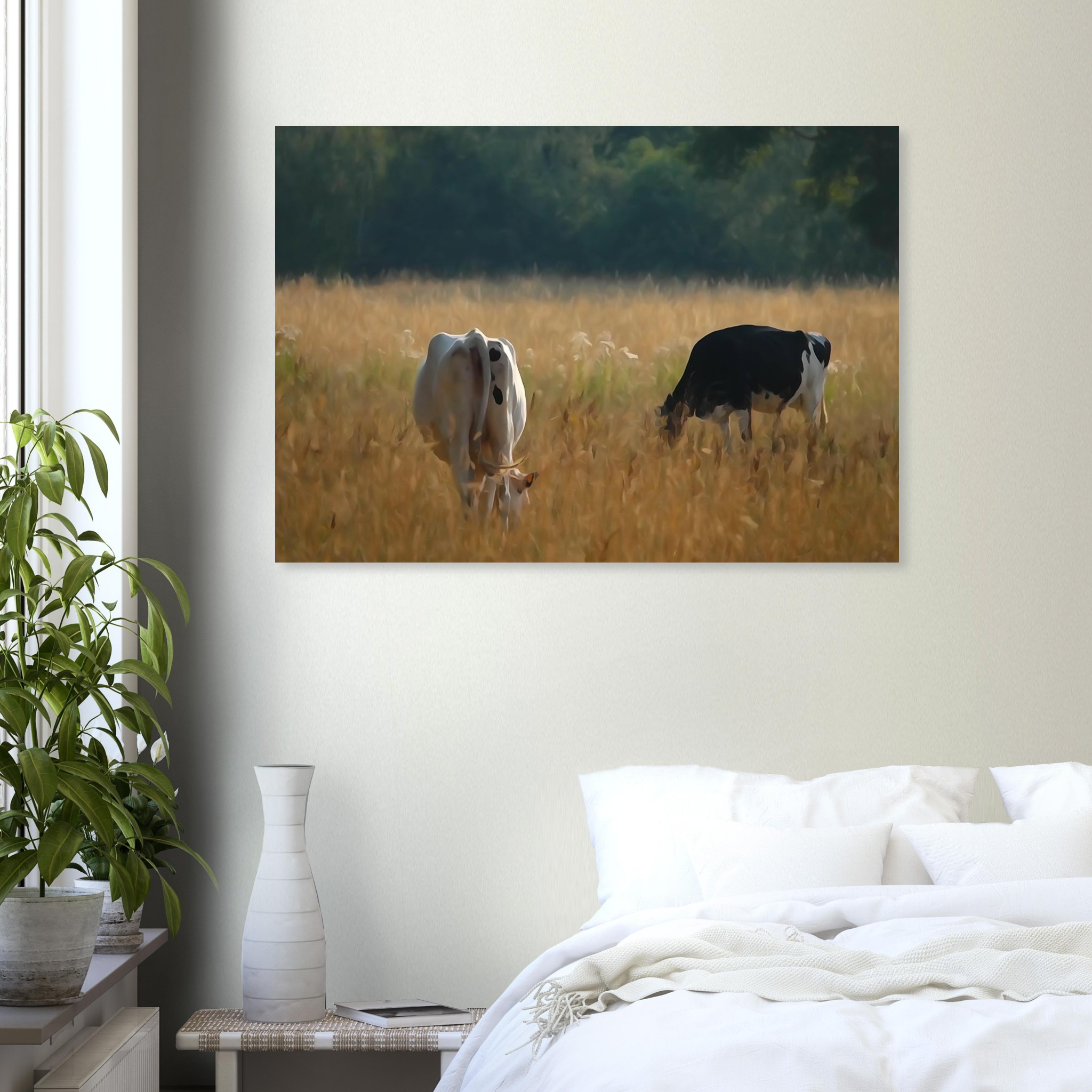 L’âme des campagnes Auvergnates – Tableau vaches en prairie L’âme des campagnes Auvergnates – Tableau vaches en prairie