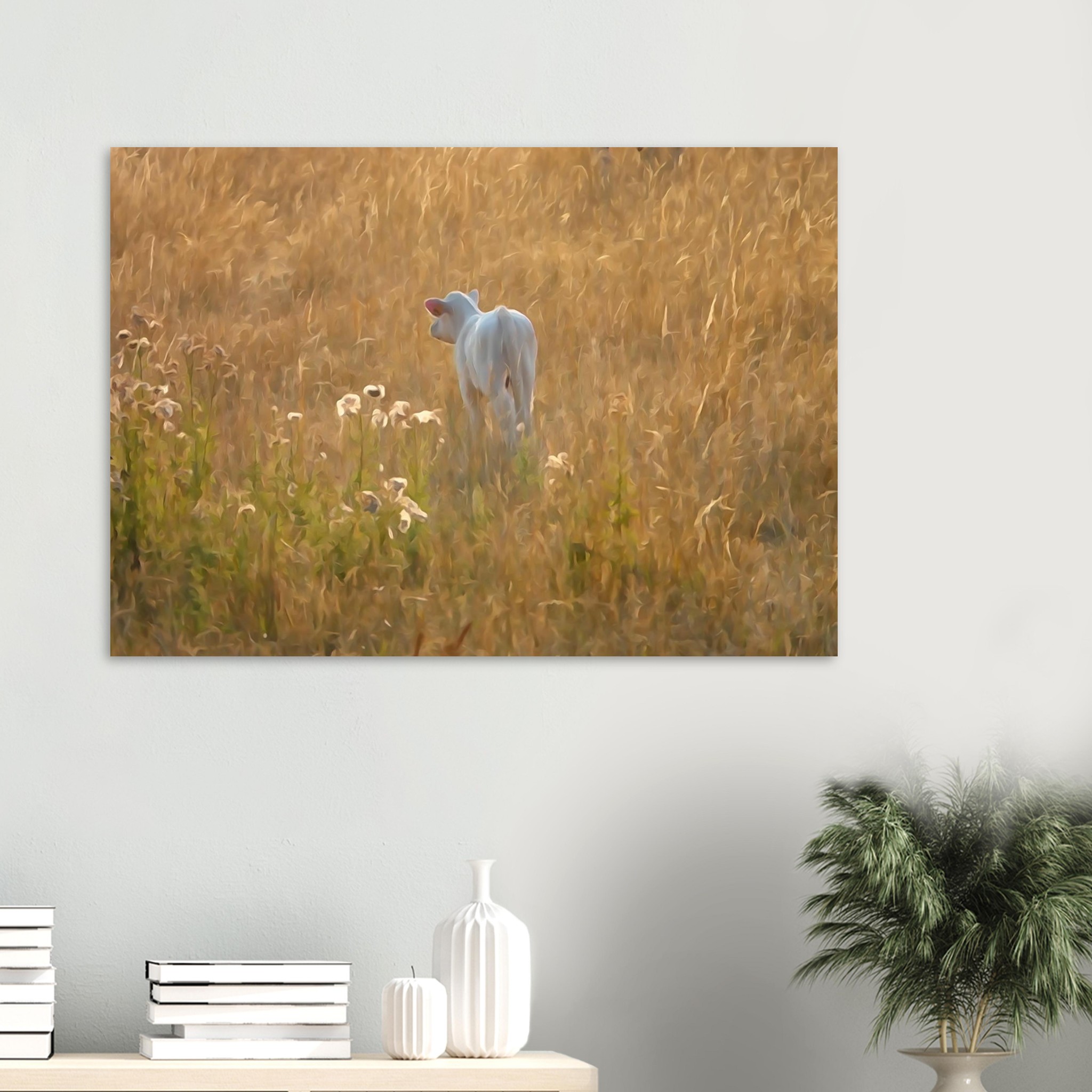 Une vie qui commence au coeur de l’été – Tableau veau aquarelle aluminium Une vie qui commence au coeur de l’été – Tableau veau aquarelle aluminium