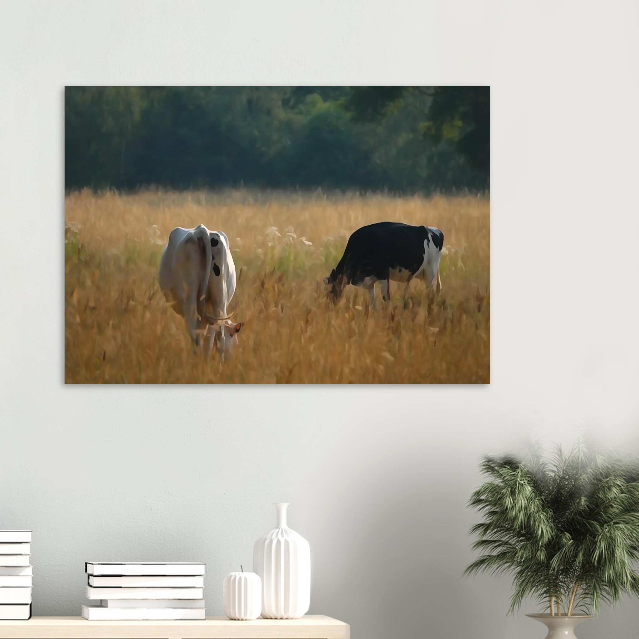 L’âme des campagnes Auvergnates – Tableau vaches en prairie L’âme des campagnes Auvergnates – Tableau vaches en prairie