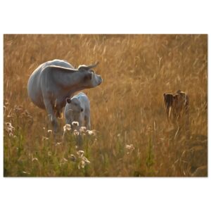 Le livre des prairies – Tableau vaches dans la lumière dorée Le livre des prairies – Tableau vaches dans la lumière dorée