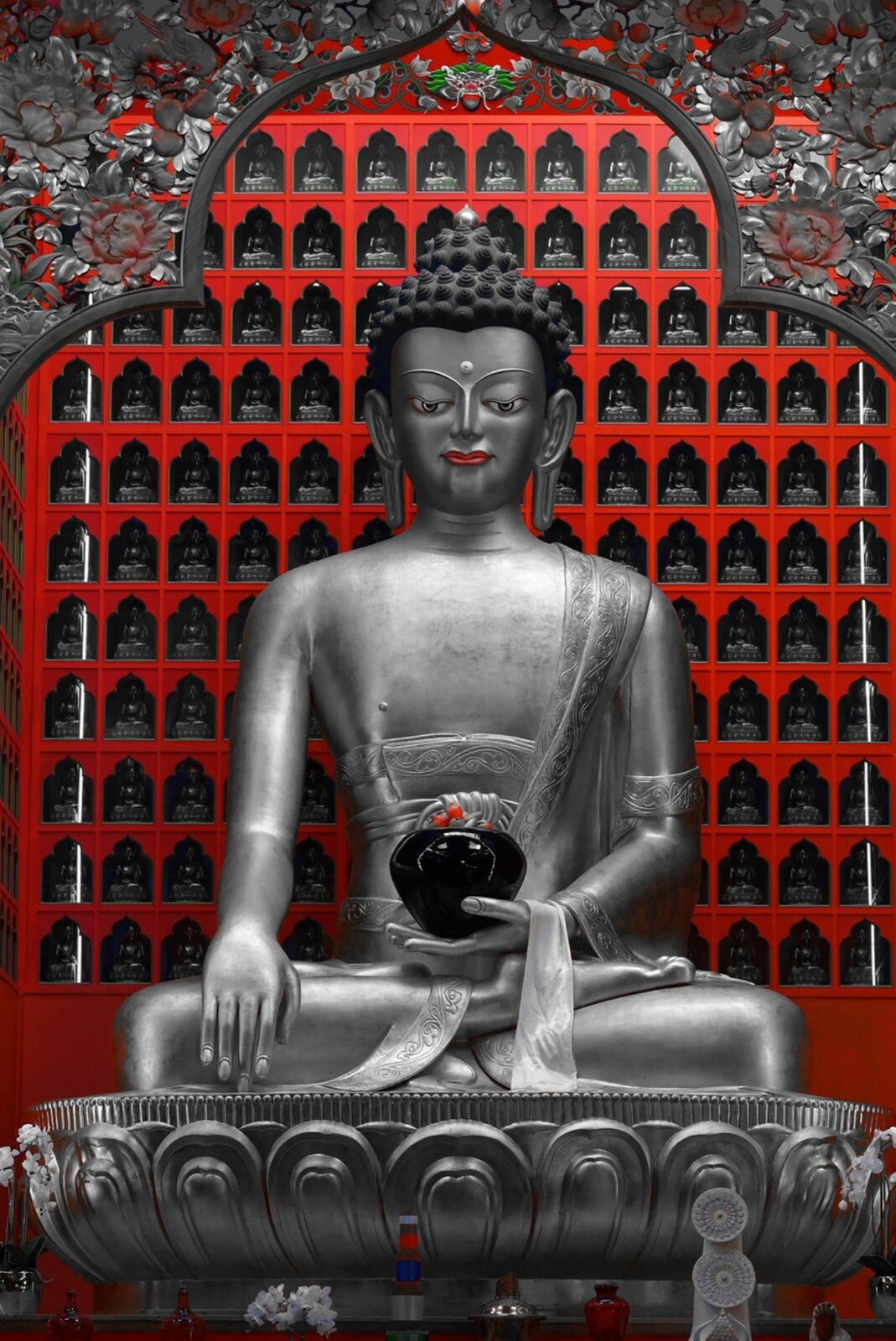 Infinie dévotion, tableau sur aluminium, aperçu dans un intérieur
