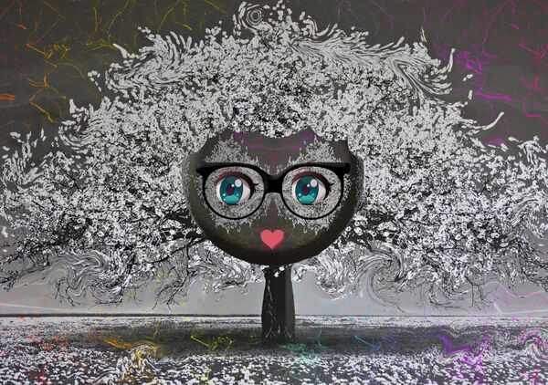 L’arbre aux lunettes, tableau arbre blanc à lunettes