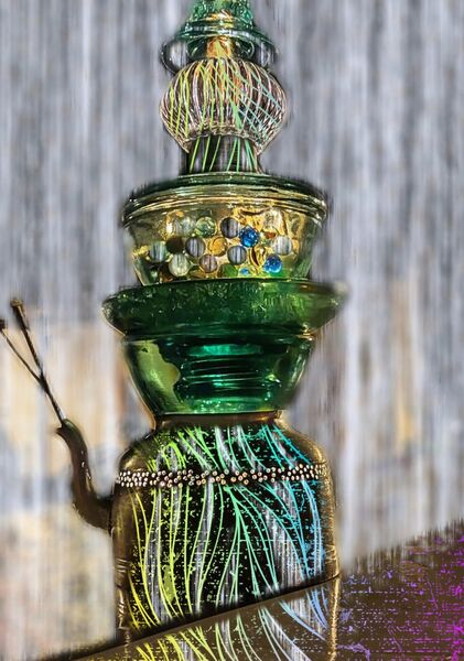 Escargot de verre et de perles, tableau escargot en verre assemblé