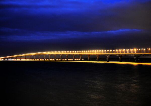 Le pont de l’île de Ré illuminé, tableau pont de l’île de Ré la nuit