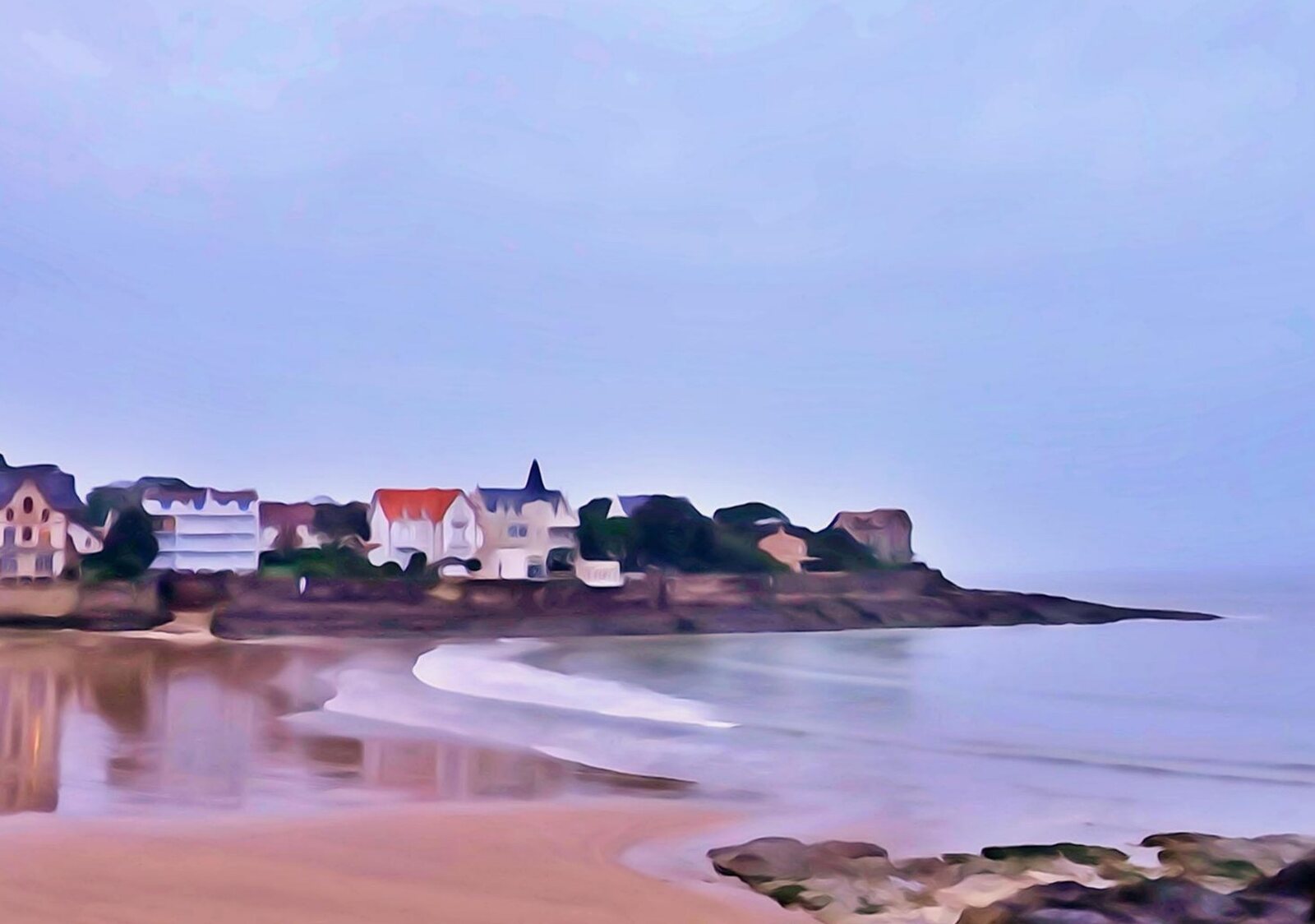 La plage de Saint-Palais, tableau sur aluminium, aperçu dans un intérieur