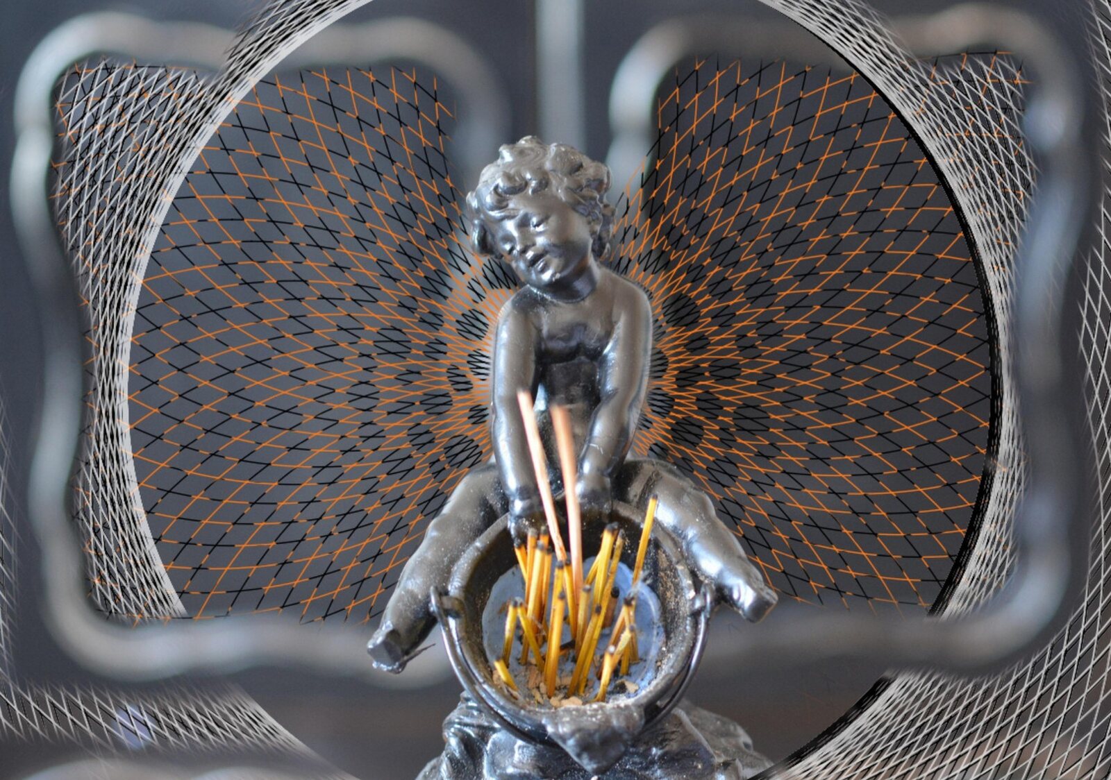 Paix, tableau sur aluminium, aperçu dans un intérieur