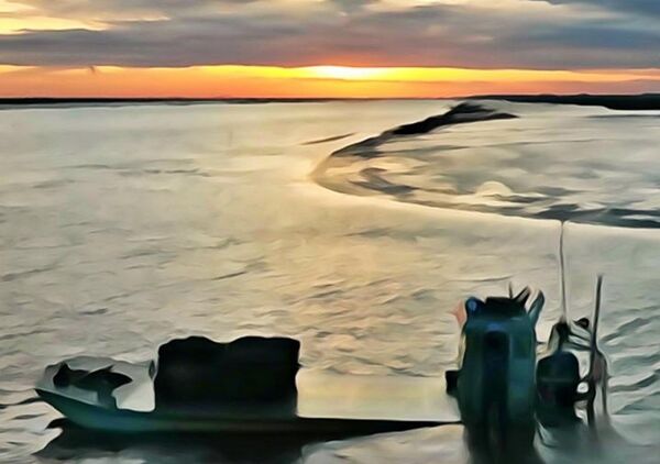 Le vieux port de La Tremblade au lever du jour, tableau lever du soleil sur le vieux port