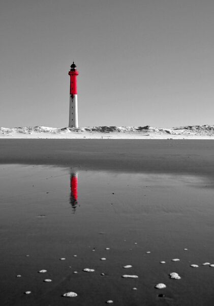 Dernière neige du phare de la Coubre, tableau phare de la Coubre sous la neige