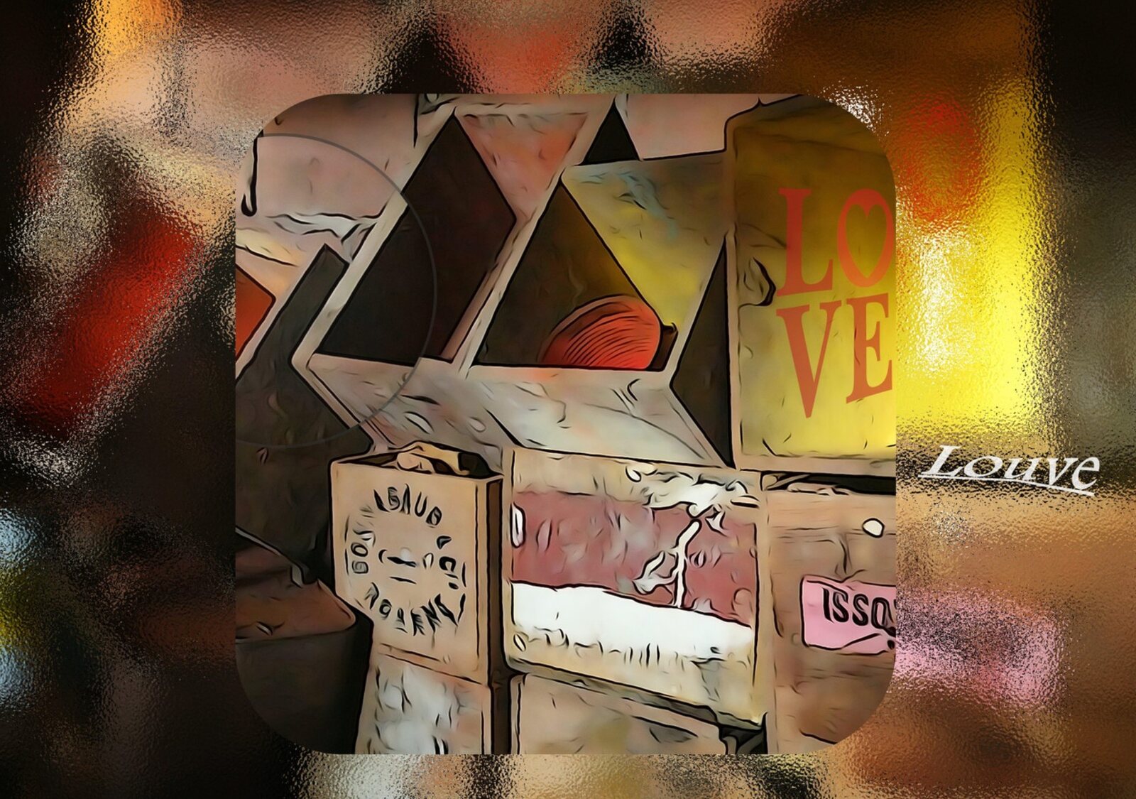 Love Louve, tableau sur aluminium, aperçu dans un intérieur