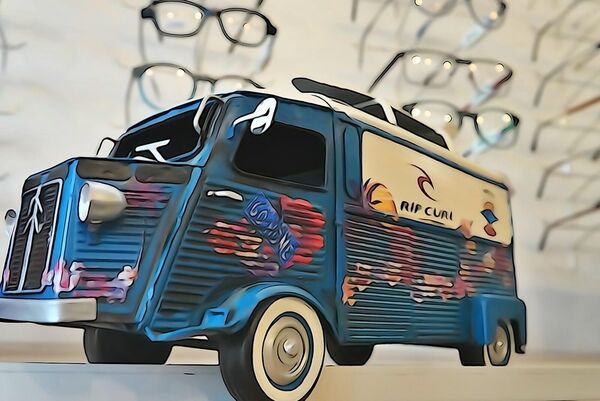 Le Citroën Type H chez l’opticien, tableau miniature Citroën Type H